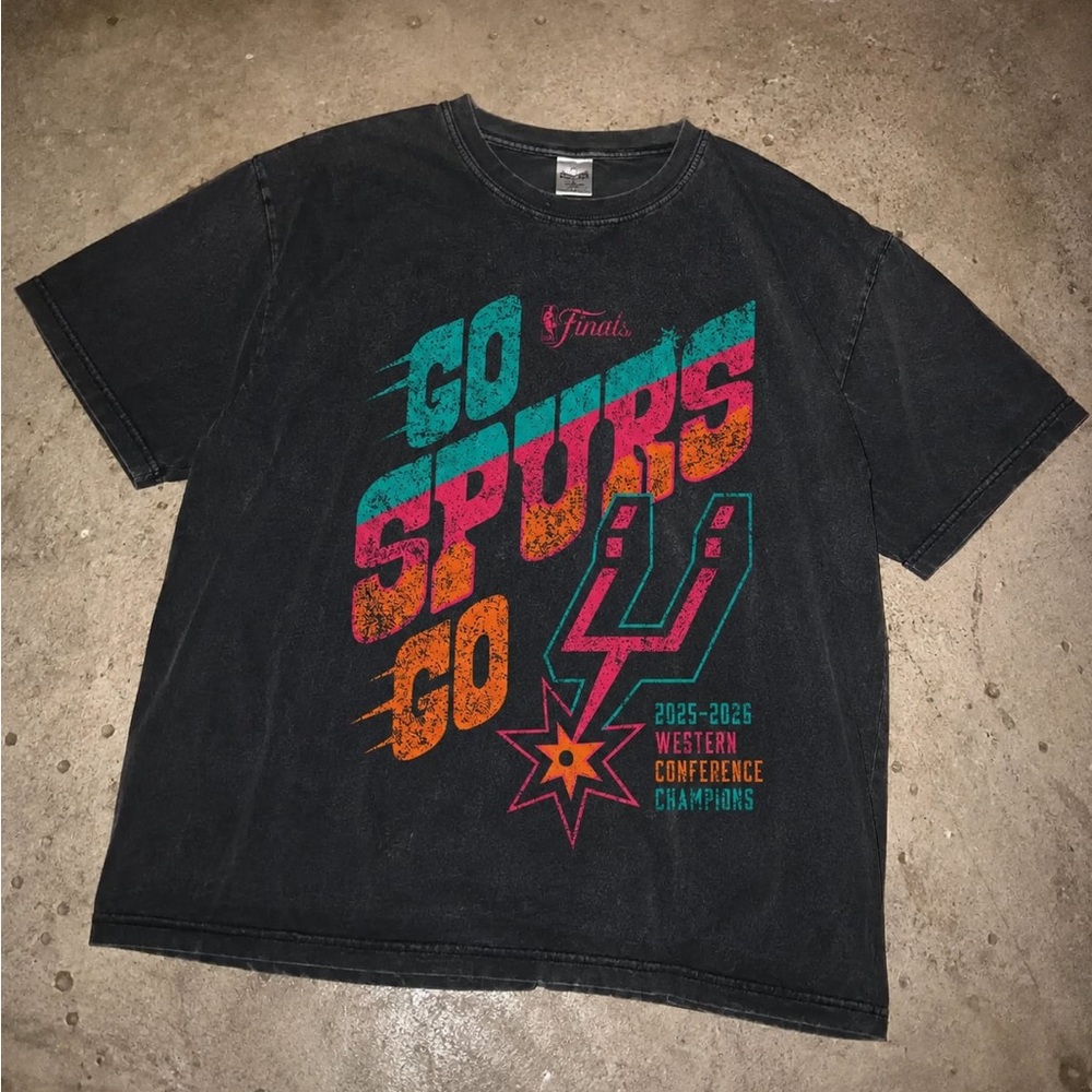 'Go Spurs Go' Vintage Style Tee new
